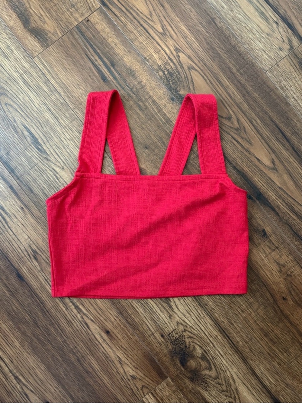 Roxy Red Ribbed Crop Top Size M